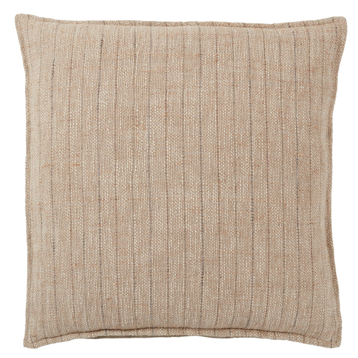 Jaipur Living Murdoch Striped Light Brown/ Cream Poly Fill Pillow (22" Square)