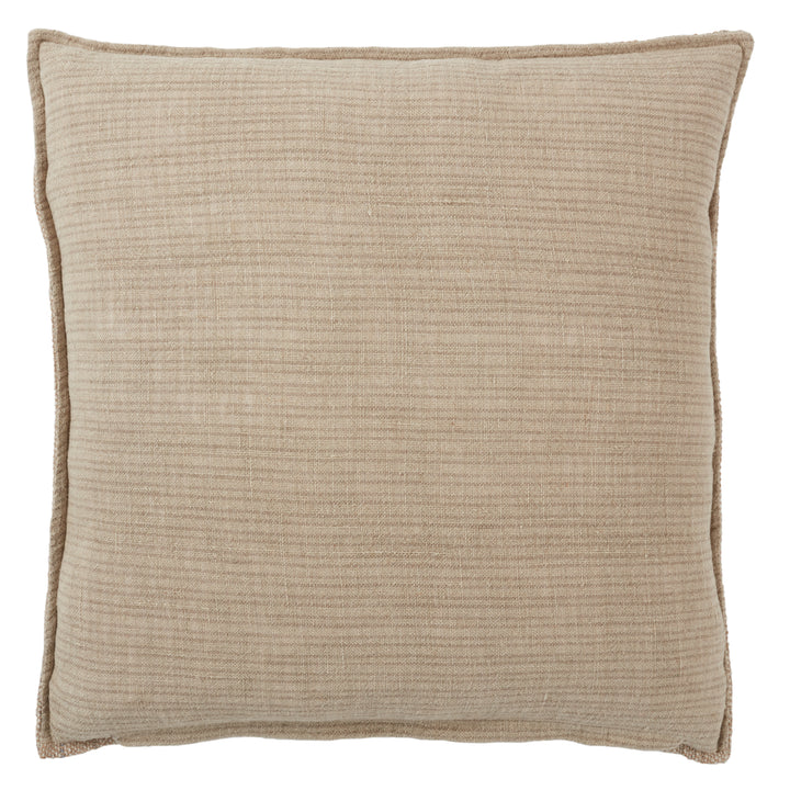 Jaipur Living Murdoch Striped Light Brown/ Cream Poly Fill Pillow (22" Square)