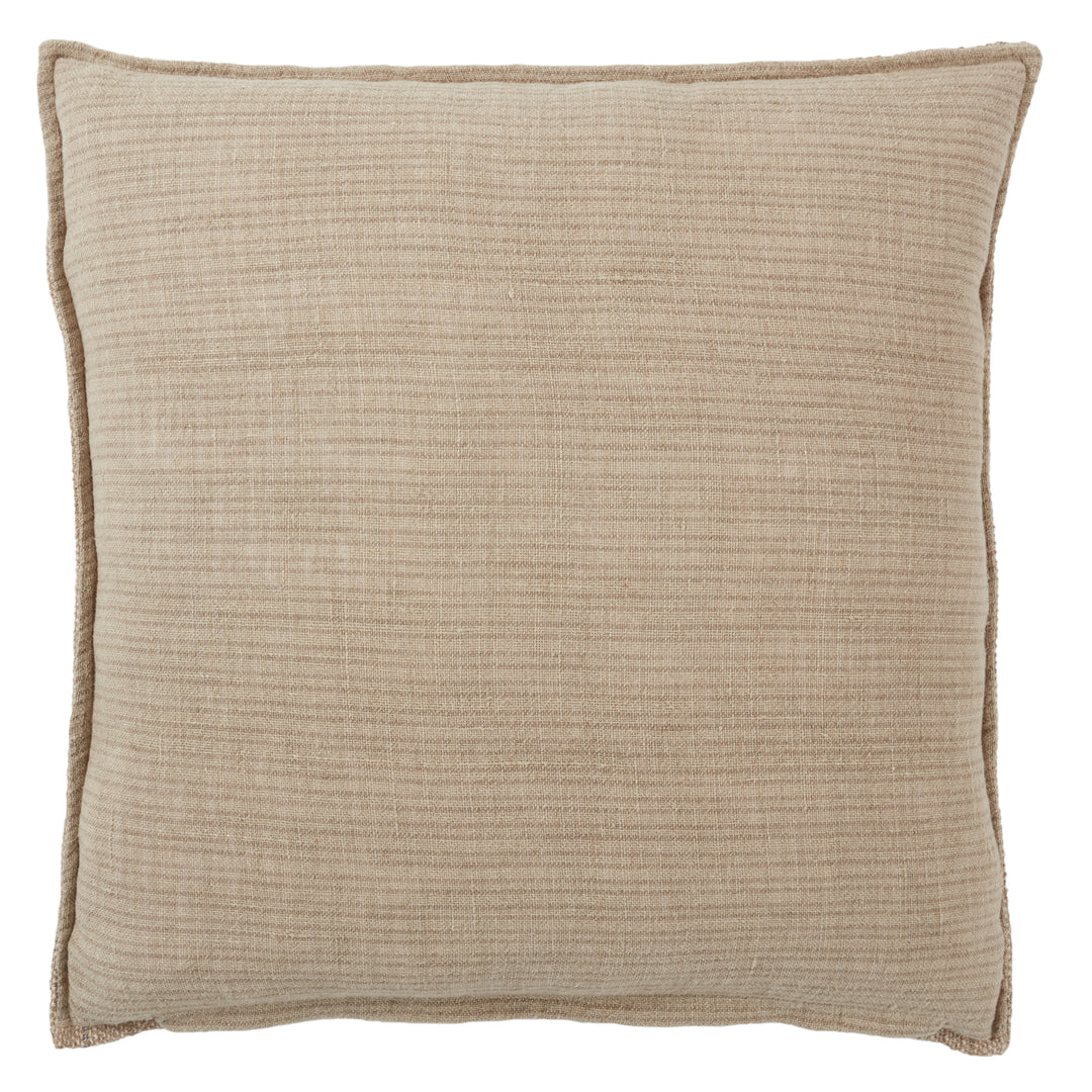 Jaipur Living Murdoch Striped Light Brown/ Cream Down Pillow (22" Square)