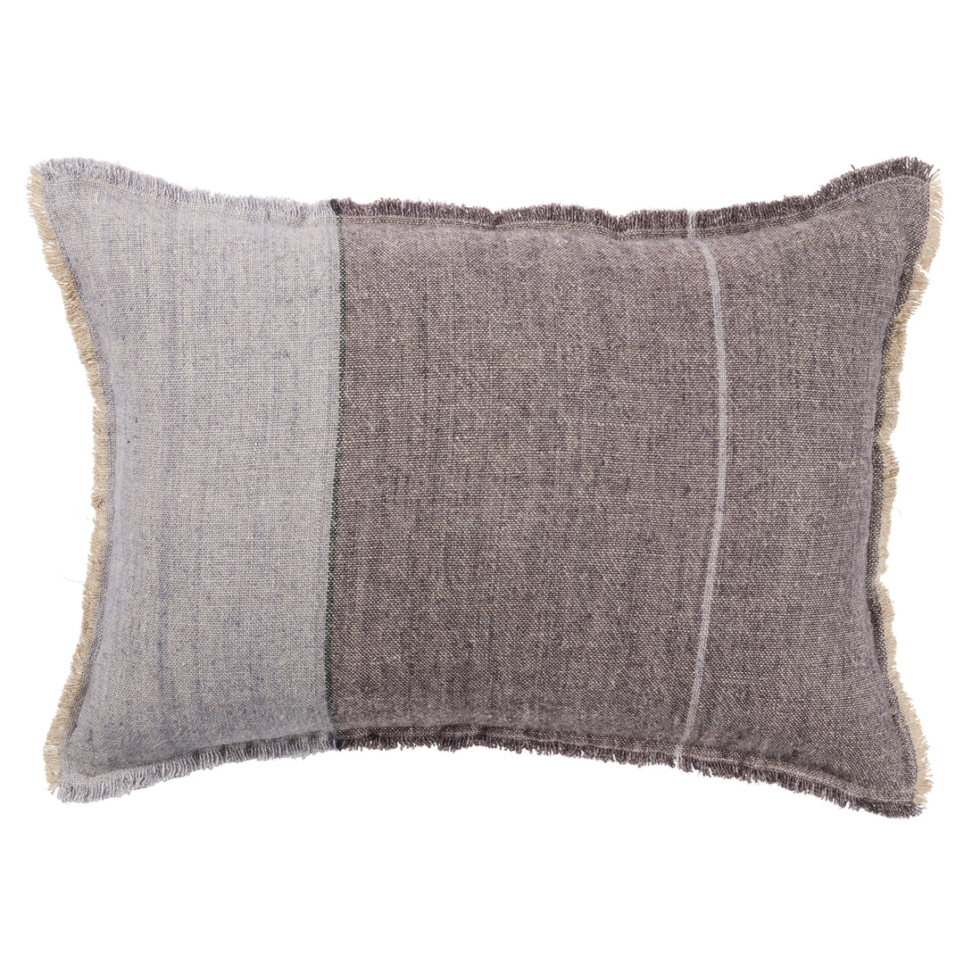 Jaipur Living Morrigan Striped Gray/ Slate Poly Fill Pillow (16"X24" Lumbar)