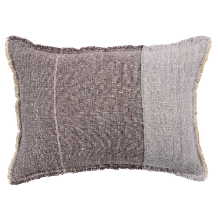 Jaipur Living Morrigan Striped Gray/ Slate Down Pillow (16"X24" Lumbar)