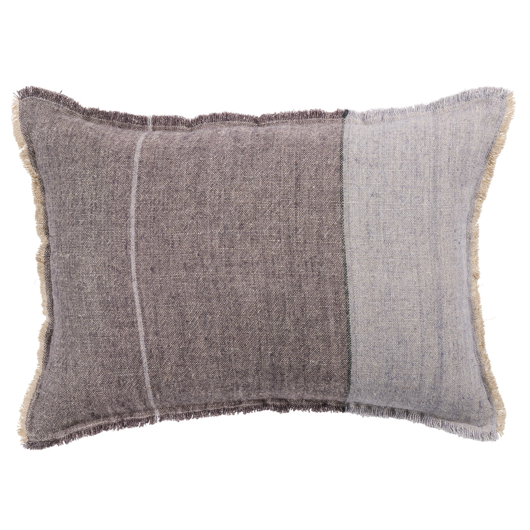 Jaipur Living Morrigan Striped Gray/ Slate Poly Fill Pillow (16"X24" Lumbar)