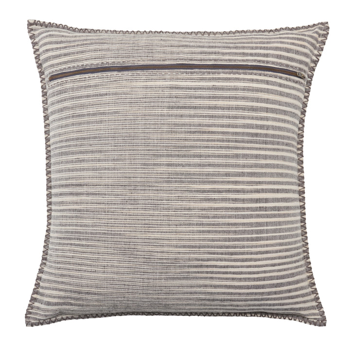 Jaipur Living Cadell Striped Gray/ Cream Pillow Cover (24" Square)