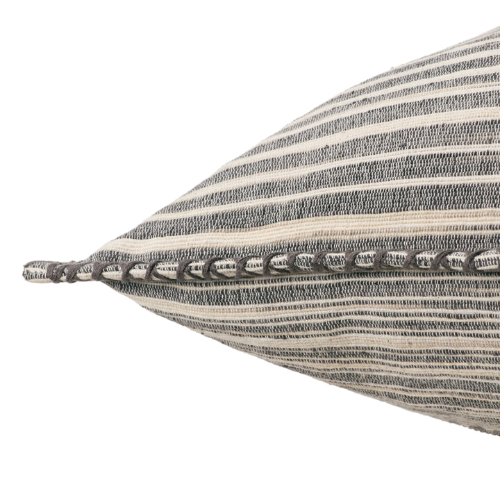 Jaipur Living Cadell Striped Gray/ Cream Poly Fill Pillow (24" Square)