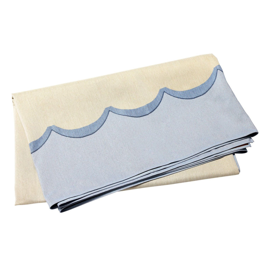 Tavola Scalloped Tablecloth - Blue