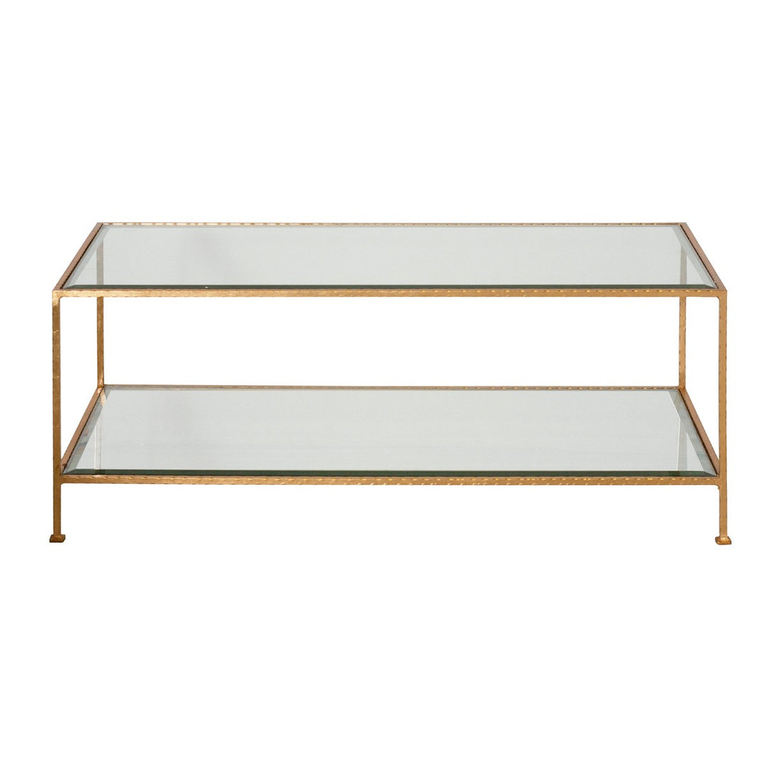 Taylor - Gold Leaf Rectangular Coffee Table W. Beveled Glass