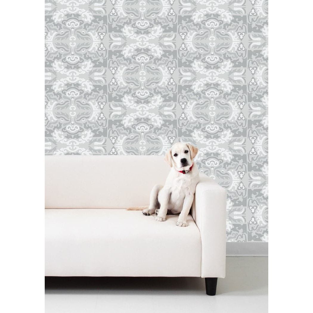 Foo You Looking At Wallpaper-Mitchell Black-MITCHB-WCJT2-CR-PM-10-Wall DecorPatterns Coral Reef-Premium Matte Paper-3-France and Son