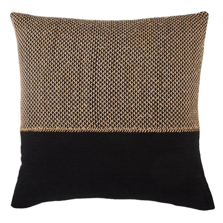 Jaipur Living Sila Geometric Light Tan/ Black Down Pillow (22" Square)