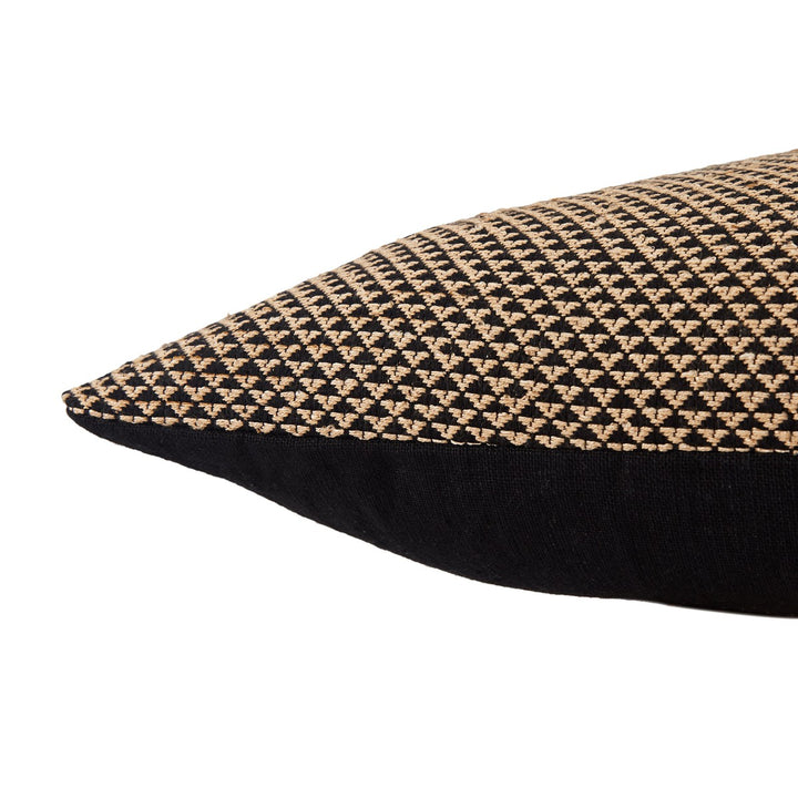 Jaipur Living Sila Geometric Light Tan/ Black Down Pillow (22" Square)