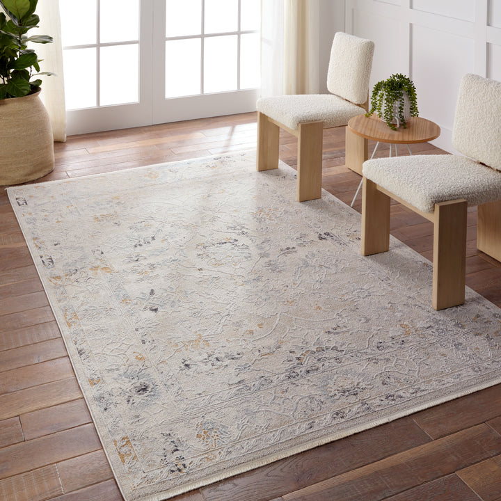 Jaipur Living Trifine Floral Gray/Cream Area Rug (6'7"X9'6")