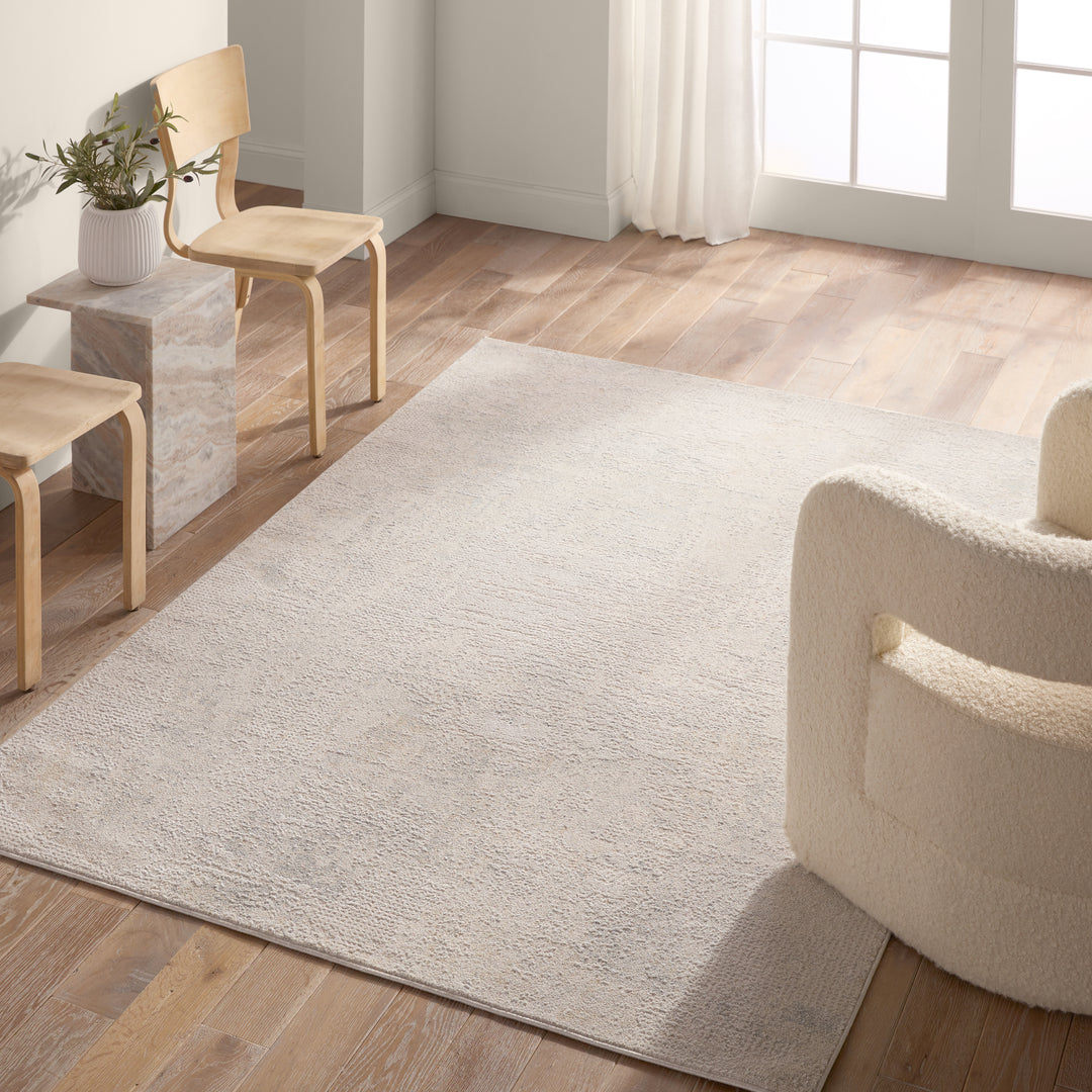 Brochan Abstract Gray/Cream Area Rug (6'7"X9'6")