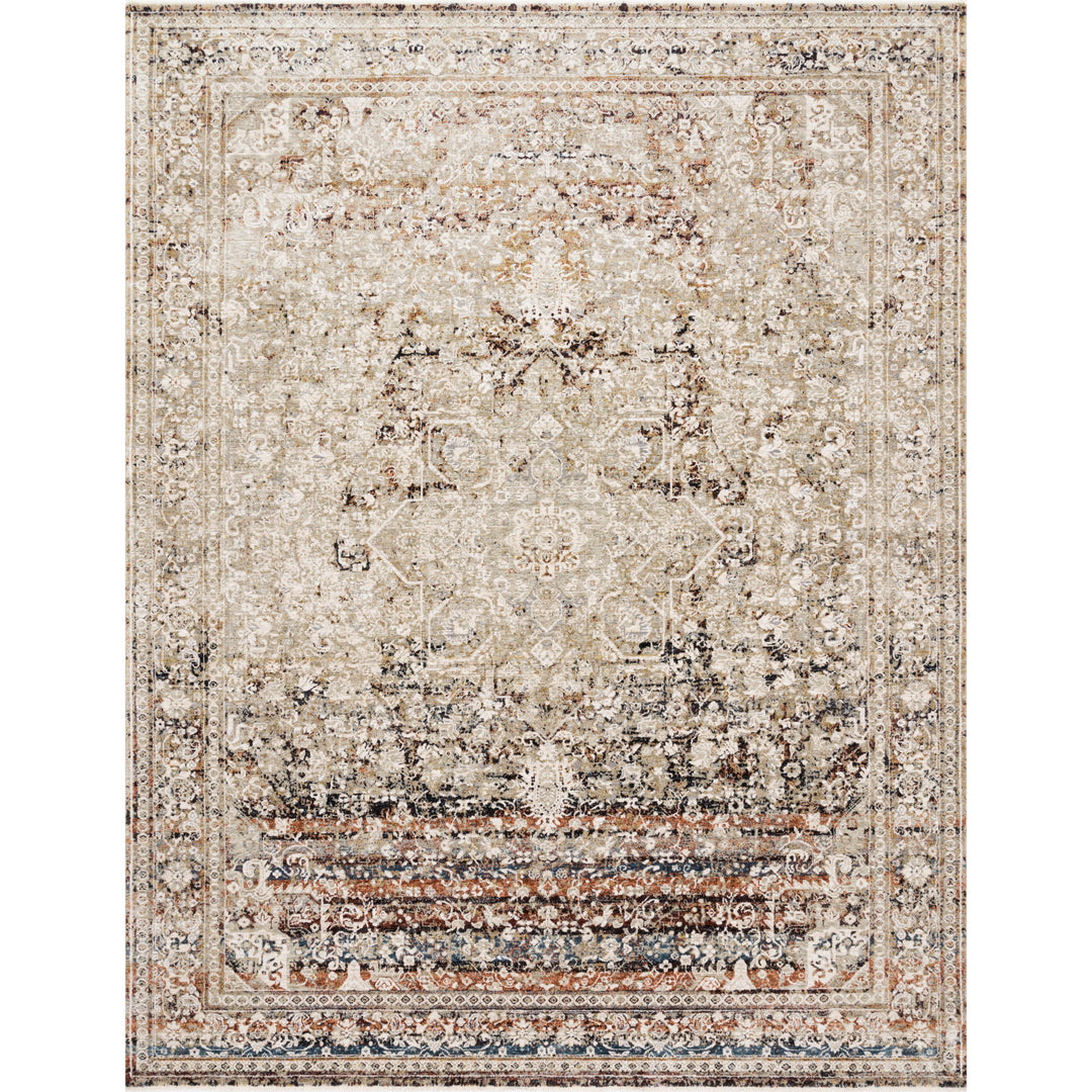 Loloi Theia Taupe / Brick 3'-7" x 5'-2" Accent Rug