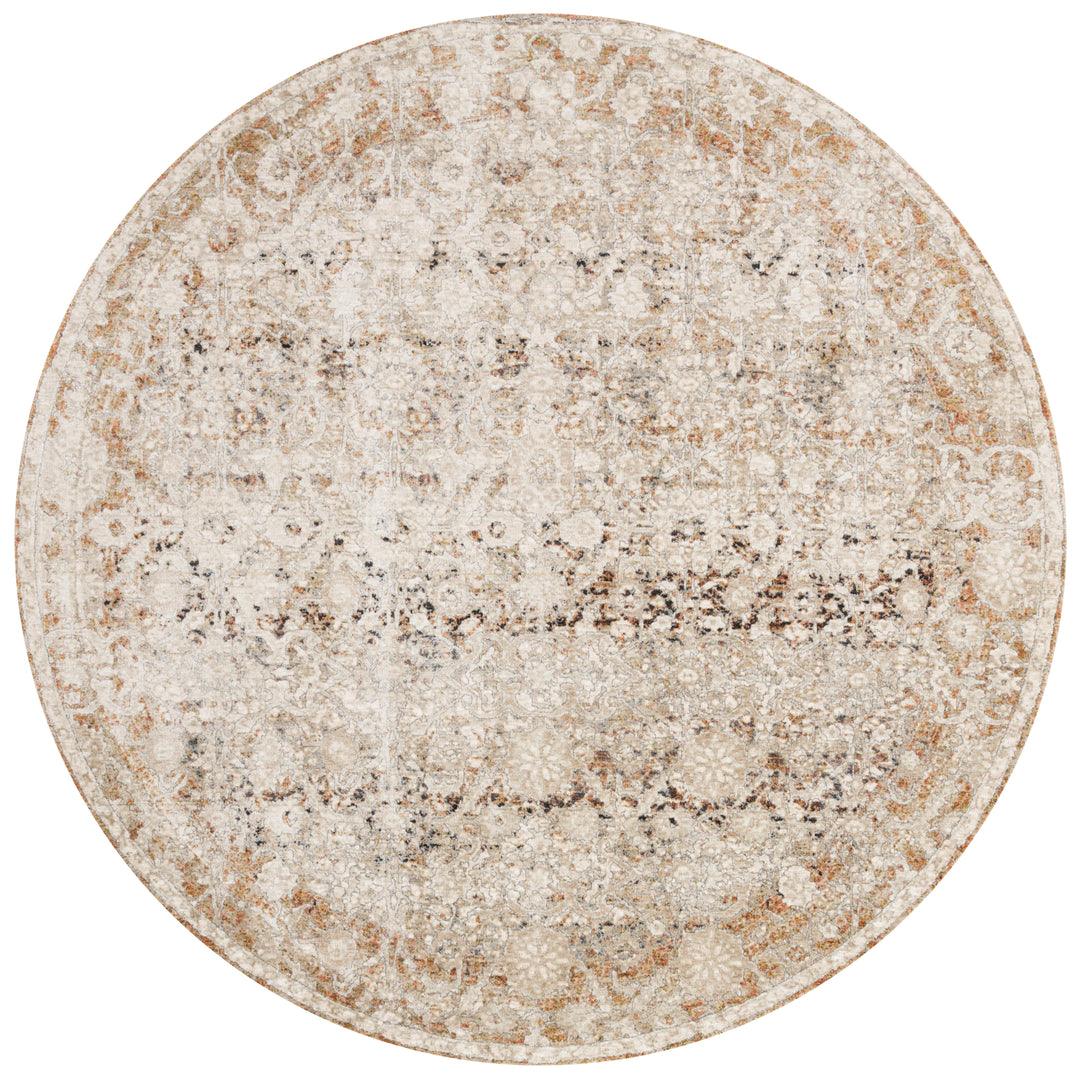 Loloi Theia Natural / Rust 7'-10" x 7'-10" Round Area Rug