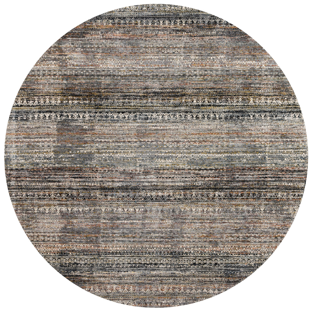 Loloi Theia Grey / Multi 7'-10" x 7'-10" Round Area Rug