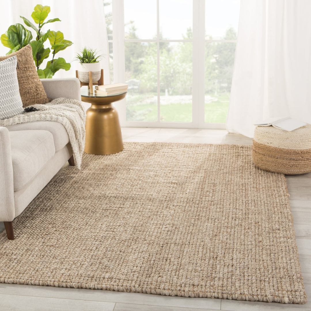 Jaipur Living Oceana Natural Solid Light Gray/ Tan Area Rug (10'X14')