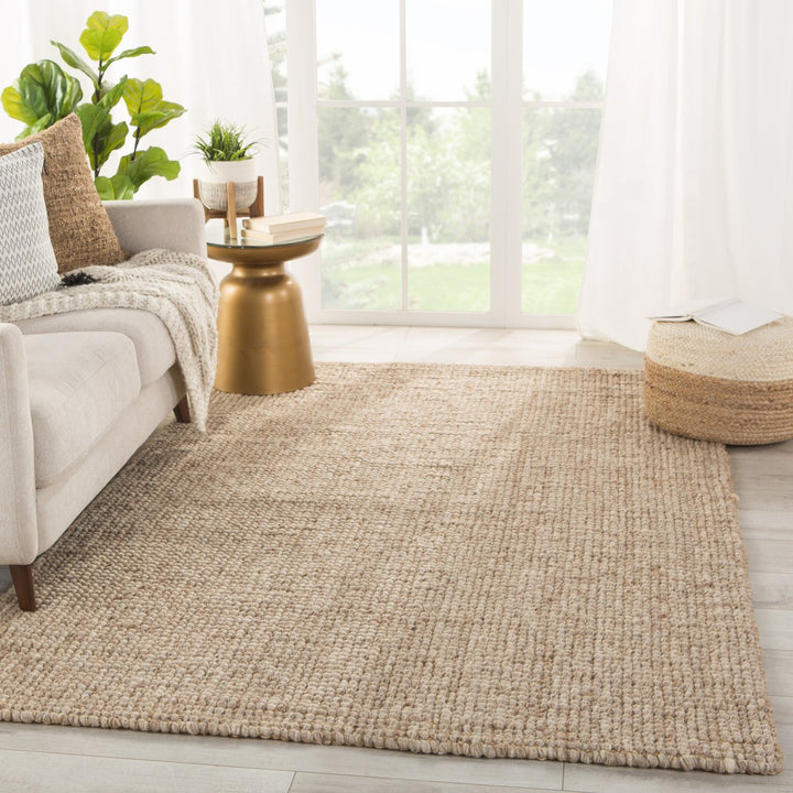 Jaipur Living Oceana Natural Solid Light Gray/ Tan Area Rug (5'X8')