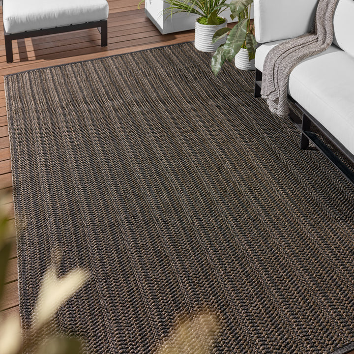 Jaipur Living Elmas Handmade Indoor/Outdoor Striped Gray/Charcoal Area Rug (4'X6')