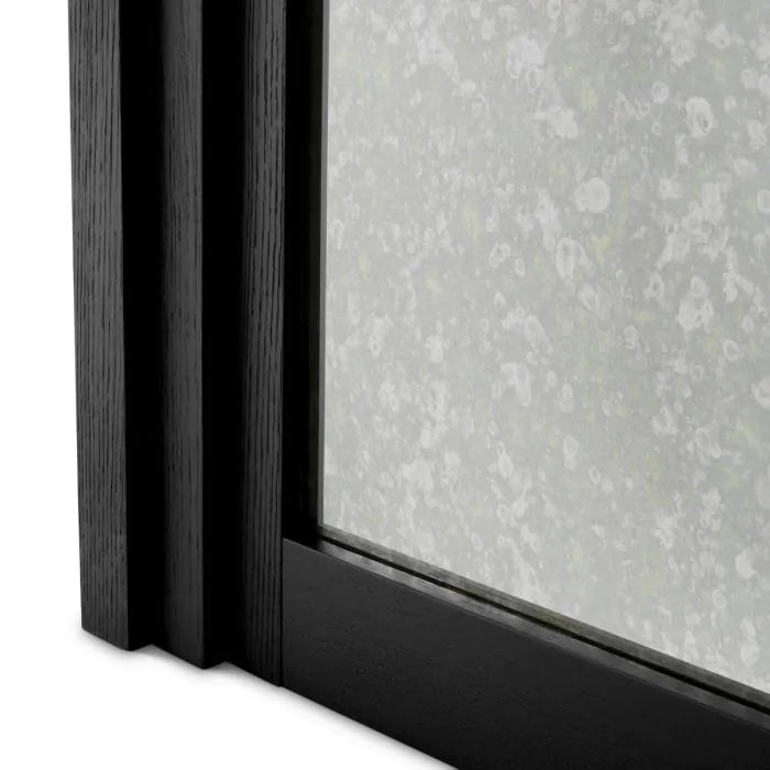 Bar Metropolitan black open grain veneer antique mirror glass