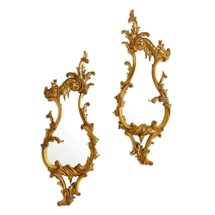Mirror Gould set of 2 antique gold finish