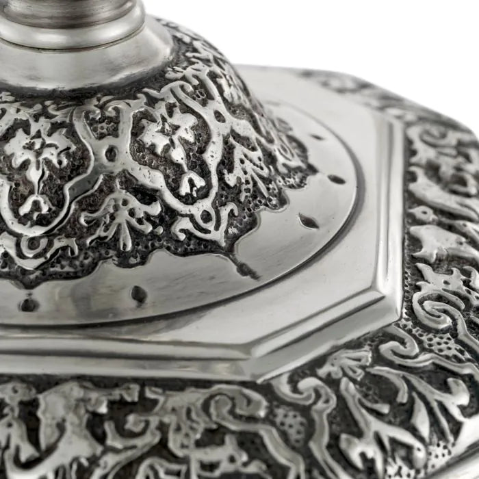 Candle Holder Berain antique silver finish