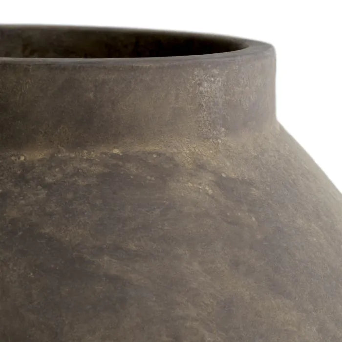 Vase Moon Jar taupe finish L