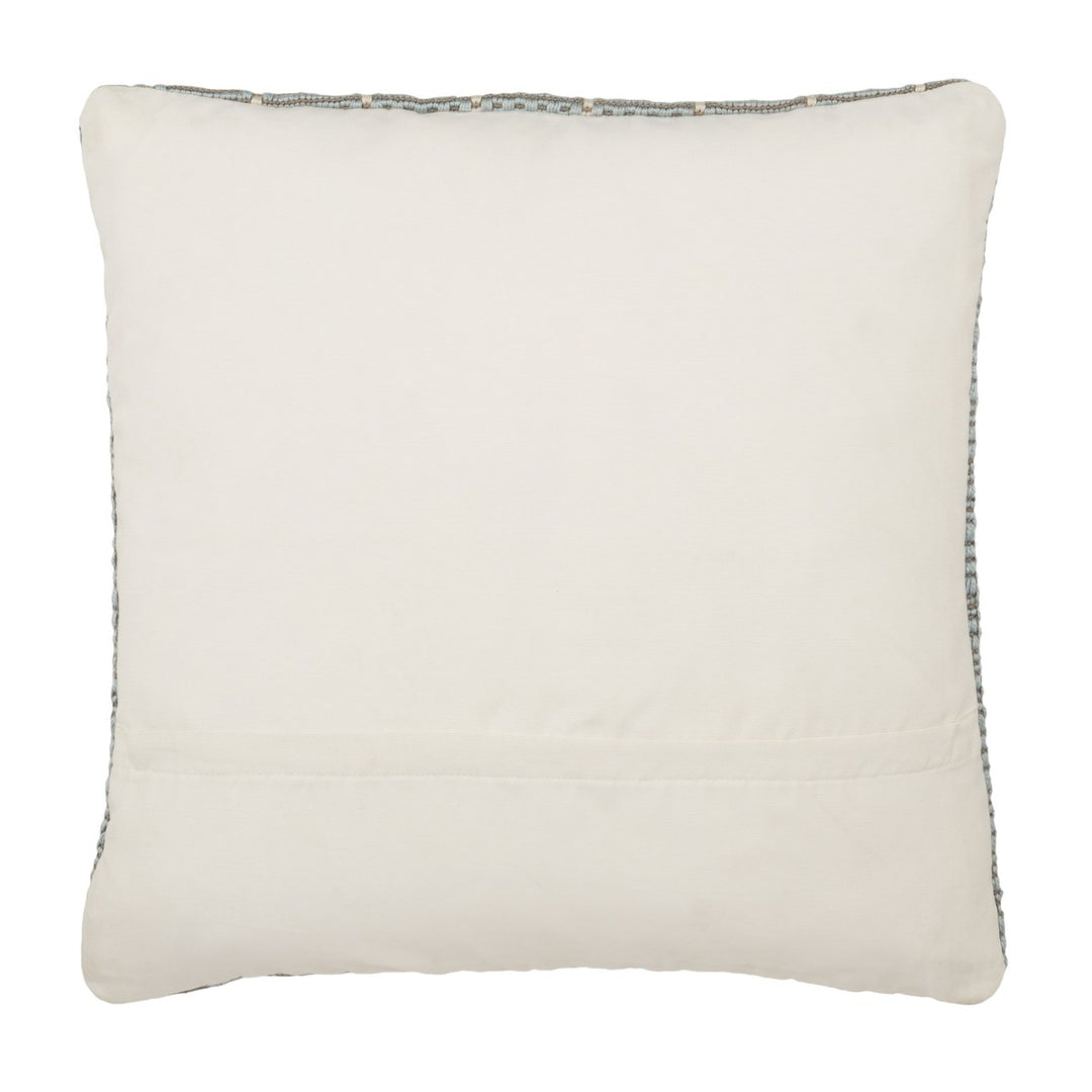 Vibe by Jaipur Living Lindy Indoor/ Outdoor Geometric Light Blue/ Gray Pillow Cover (22" Square)