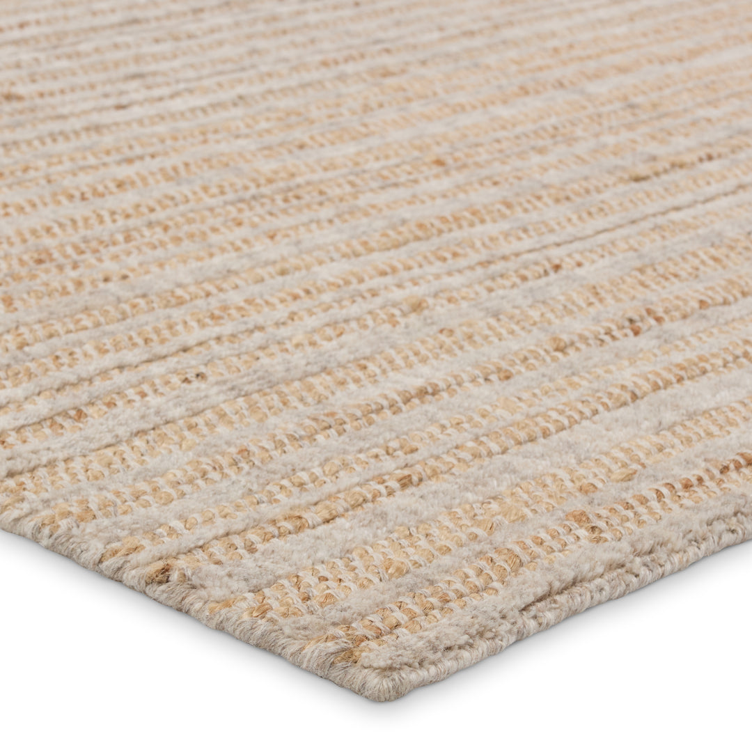 Jaipur Living Abdar Handmade Striped Tan/ Gray Runner Rug (3'X8')