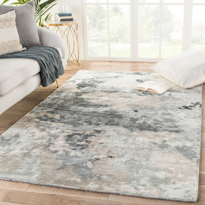 Jaipur Living Glacier Handmade Abstract Gray/ Dark Blue Runner Rug (2'6"X12')