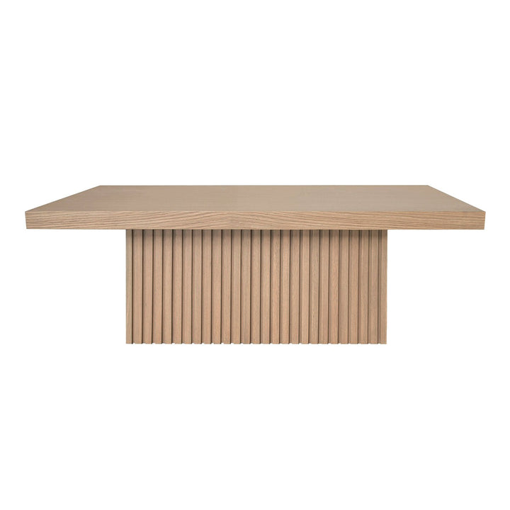 Tyson - Slatted Pedestal Base Coffee Table In Natural Oak