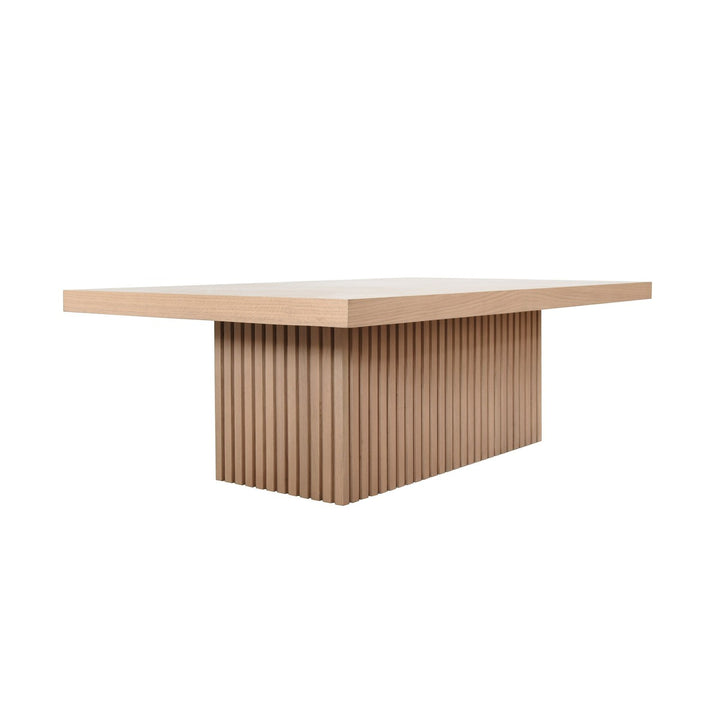 Tyson - Slatted Pedestal Base Coffee Table In Natural Oak