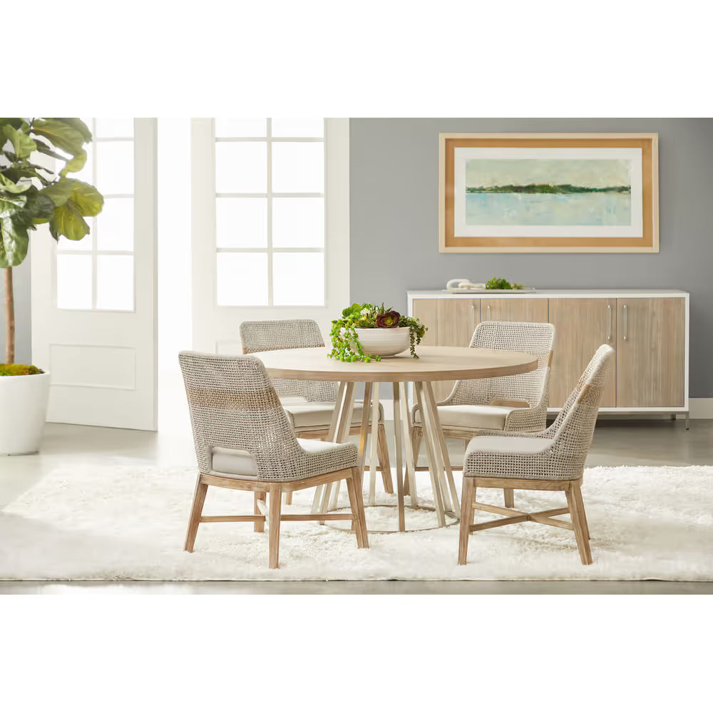 Alternate view of Tapestry Dining Chair, Set of 2, featuring soft upholstery finish, woven rope, fabric, and armless design.
