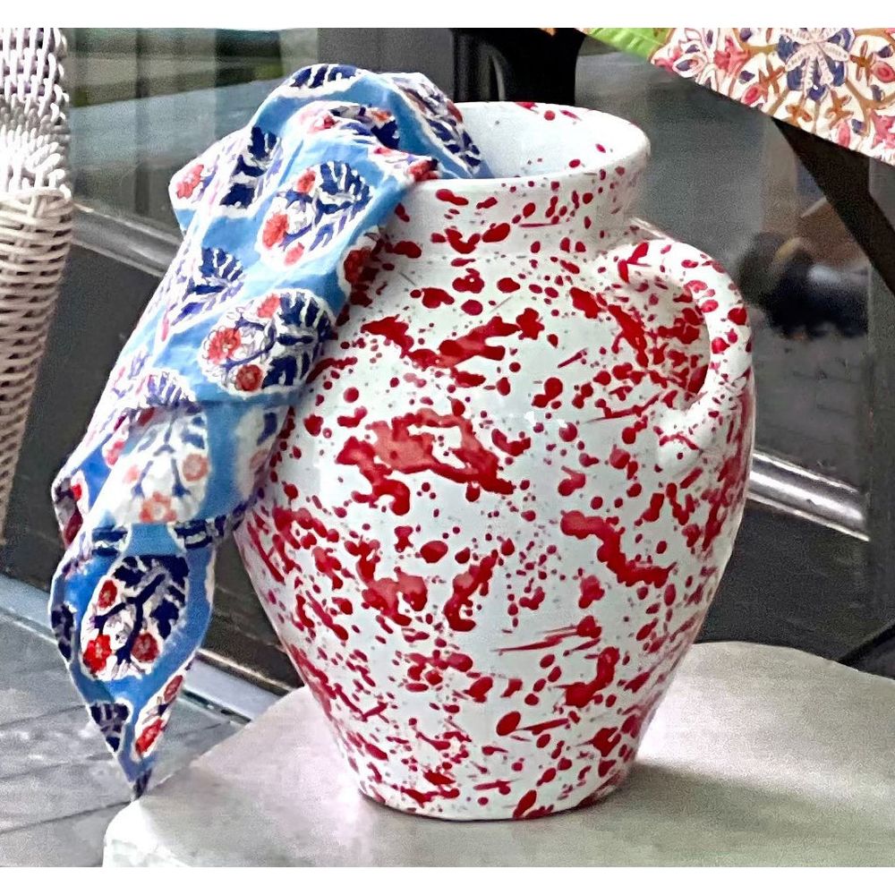 Jars Taverna Speckled Two Handled Jug, Red/White