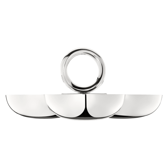 Vertigo Small Silver-Plated 3-Bowl Aperitif Serving Dish