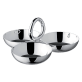 Vertigo Small Silver-Plated 3-Bowl Aperitif Serving Dish