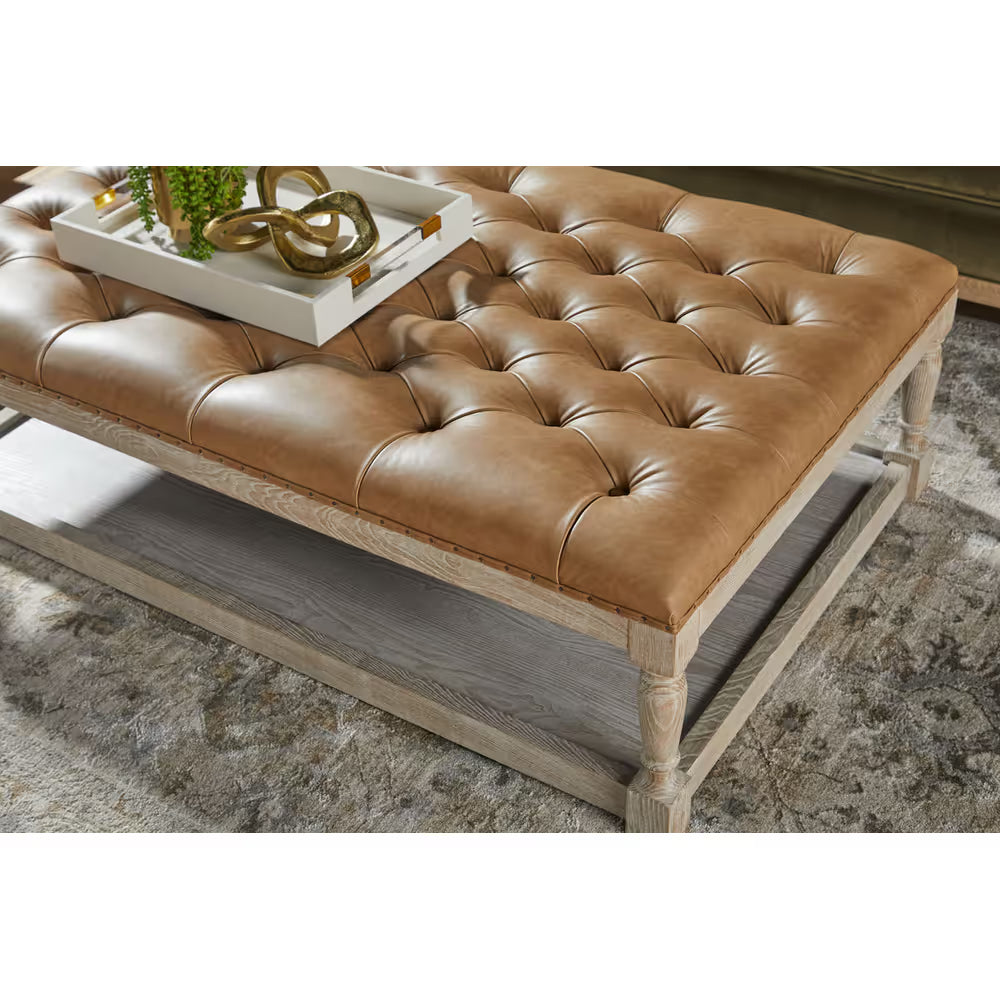 Townsend Tufted Upholstered Rectangle Coffee Table