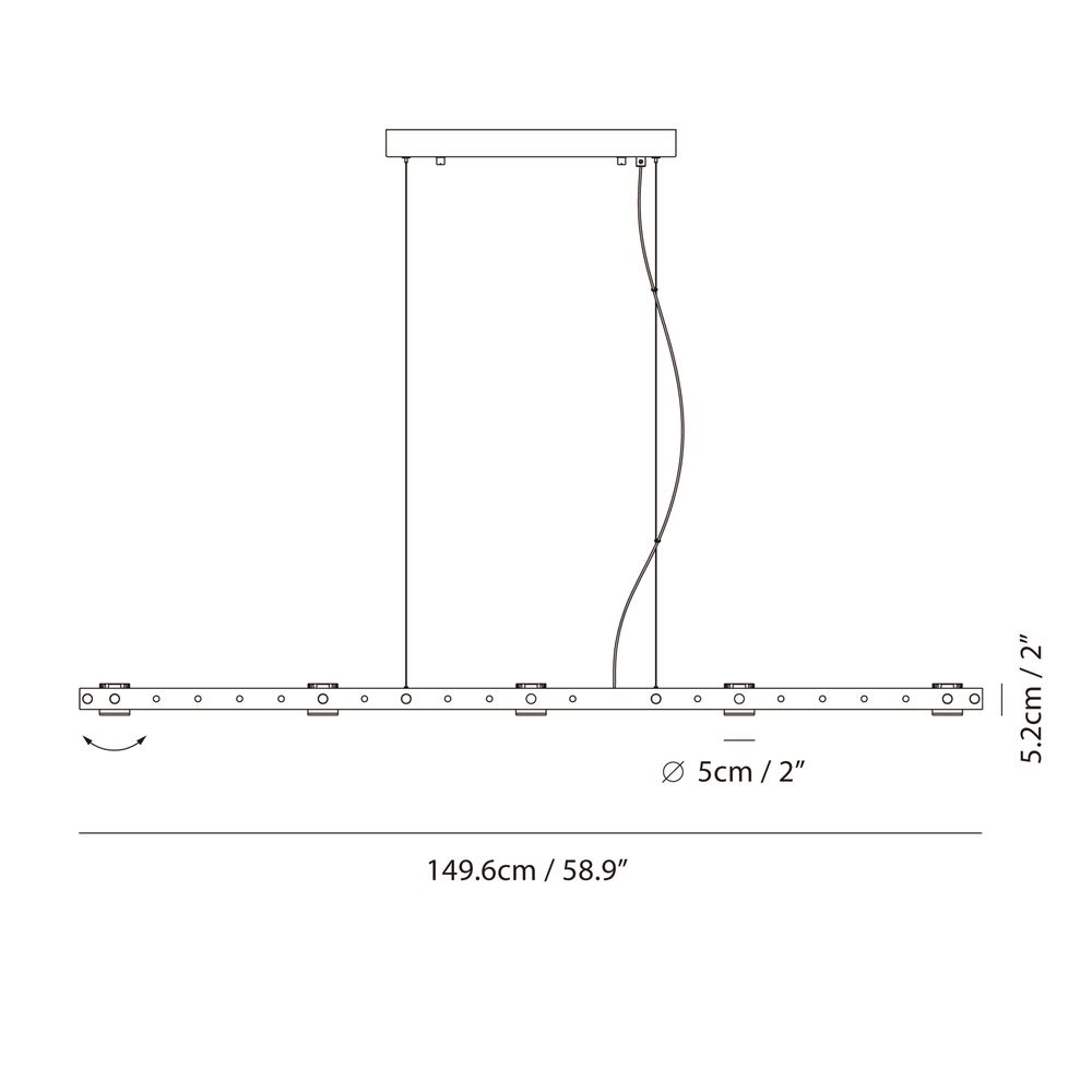 Pendants Tram Linear Suspension - Brass