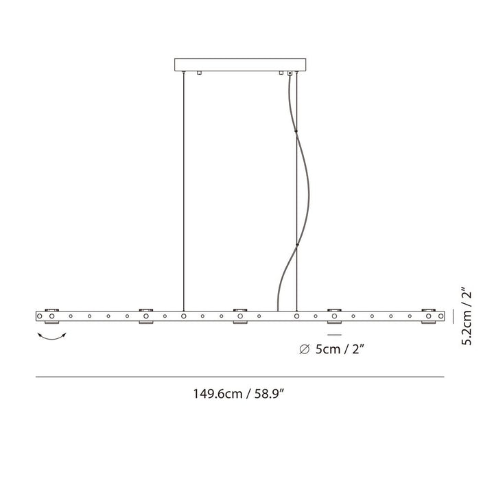 Pendants Tram Linear Suspension - Brass