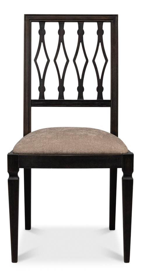 Diamond Side Chair - Nero - Mushroom-SARREID-SARREID-U004-03F50-Dining Chairs-5-France and Son