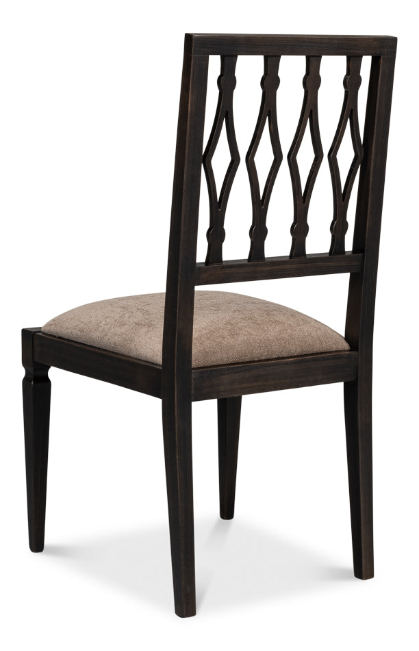 Diamond Side Chair - Nero - Mushroom-SARREID-SARREID-U004-03F50-Dining Chairs-3-France and Son