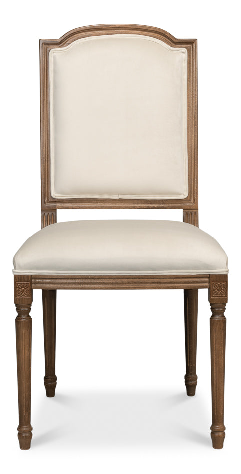 Louis XVI Squared Side Chair - Driftwood-SARREID-SARREID-U015-07F49-Dining Chairs-2-France and Son