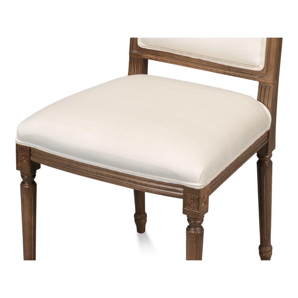 Louis XVI Squared Side Chair - Driftwood