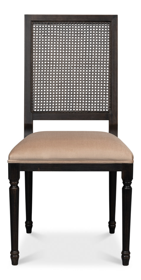 Cane Back Side Chair - Nero - Toffee-SARREID-SARREID-U094-03F48-Dining Chairs-2-France and Son