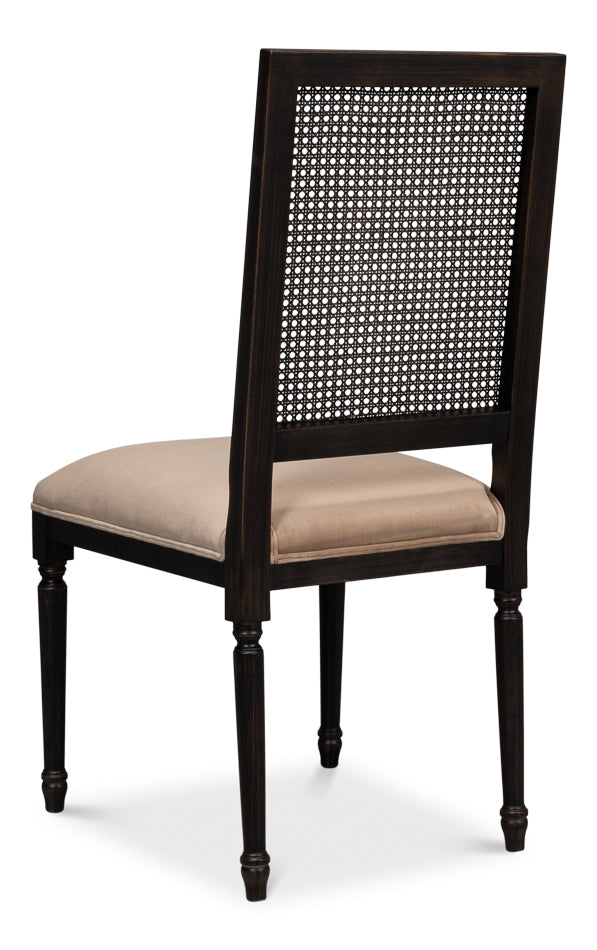 Cane Back Side Chair - Nero - Toffee-SARREID-SARREID-U094-03F48-Dining Chairs-3-France and Son