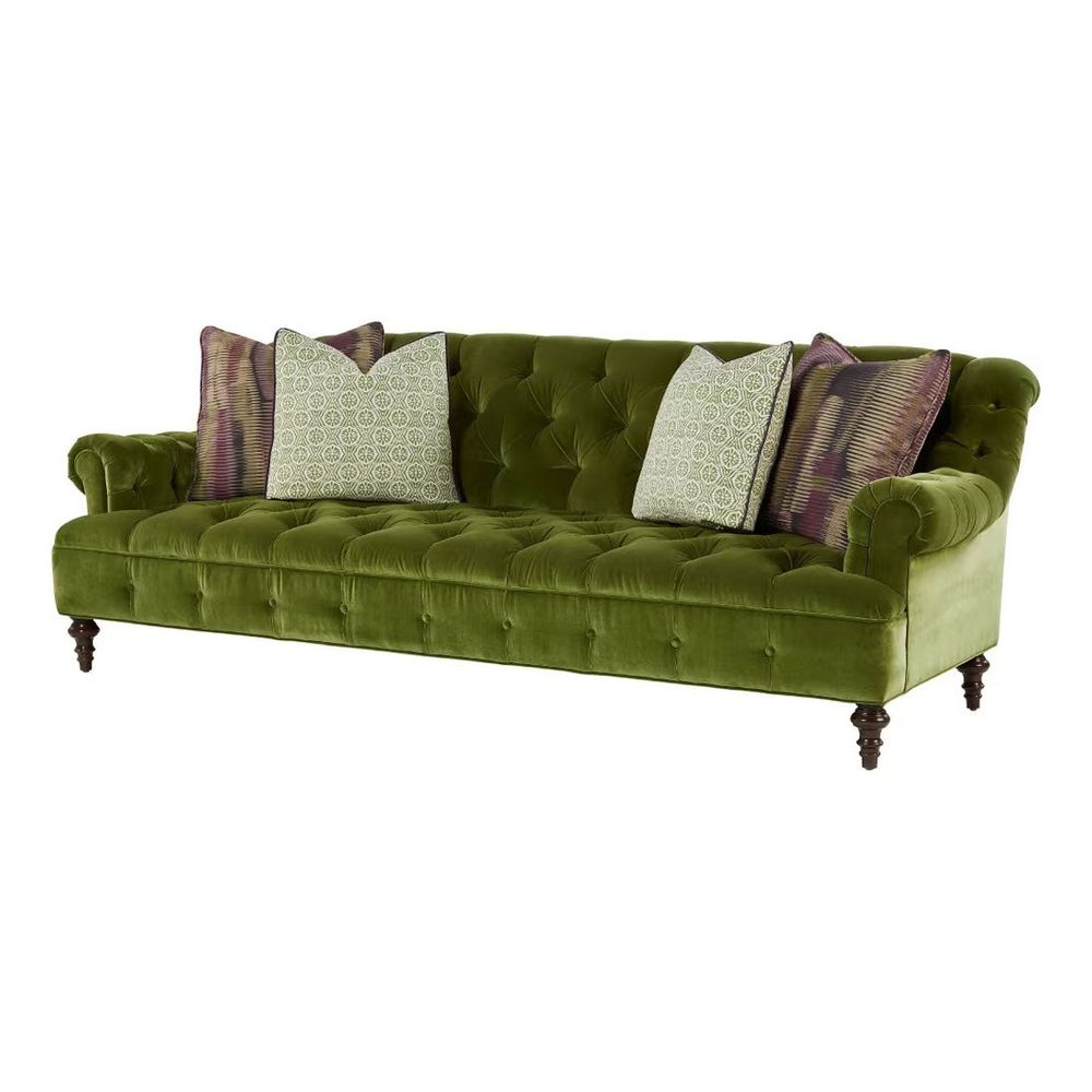 Sofas Winger Tufted Scroll Arm Sofa - Green
