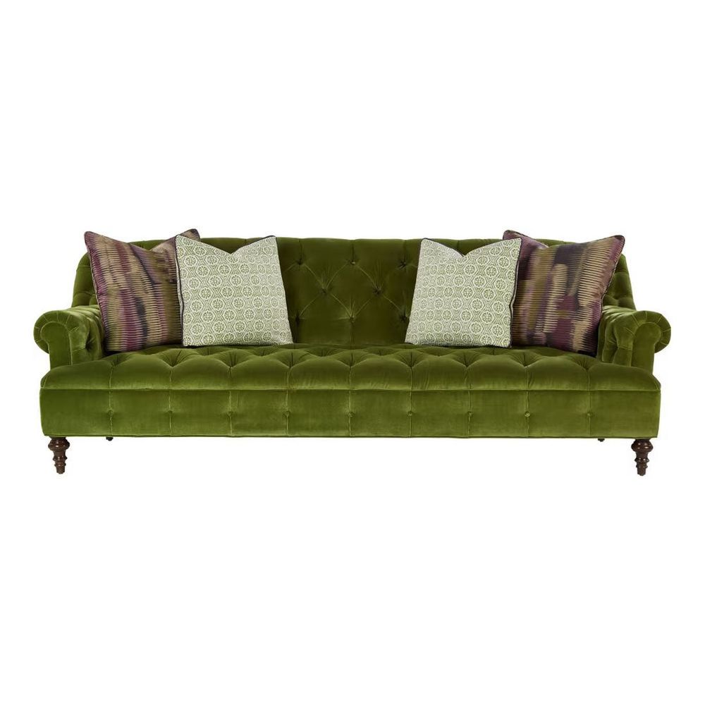 Sofas Winger Tufted Scroll Arm Sofa - Green