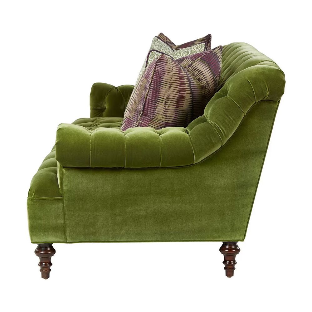 Winger Tufted Scroll Arm Sofa - Green