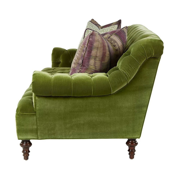 Winger Tufted Scroll Arm Sofa - Green