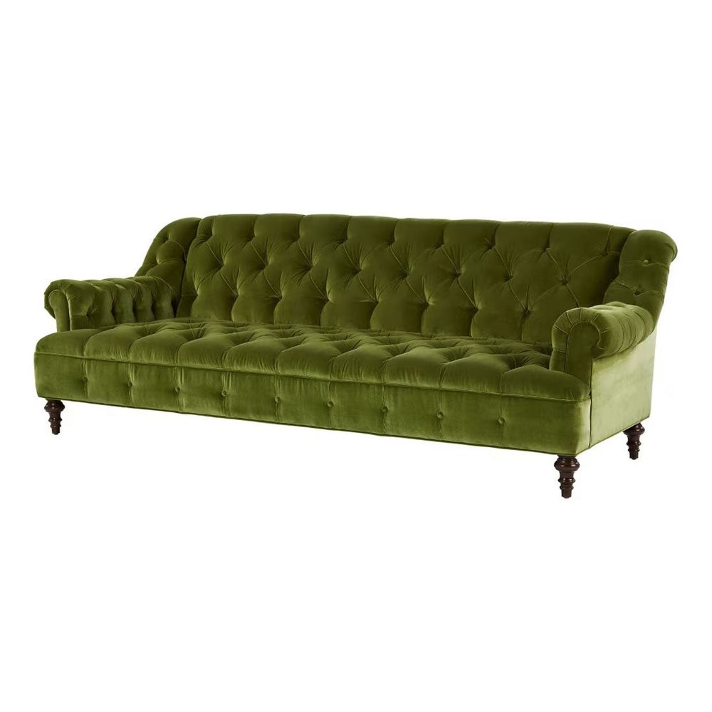 Sofas Winger Tufted Scroll Arm Sofa - Green
