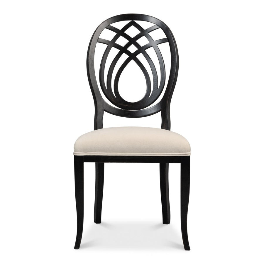 Goccia Side Chair - Nero - Banks Organza-SARREID-SARREID-U165-03F11-Dining Chairs-1-France and Son