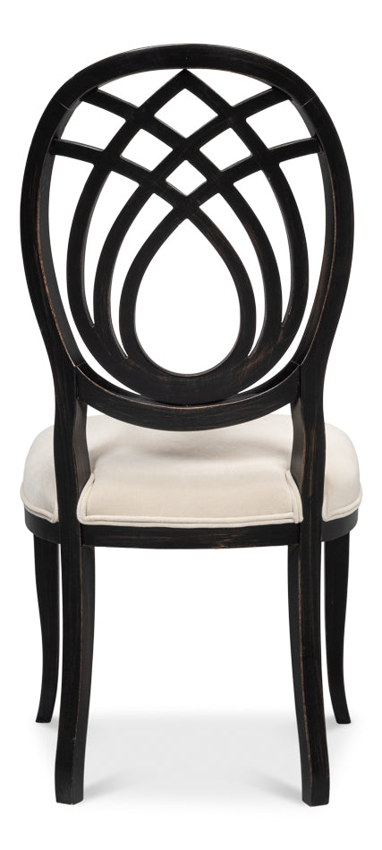 Goccia Side Chair - Nero - Banks Organza-SARREID-SARREID-U165-03F11-Dining Chairs-3-France and Son